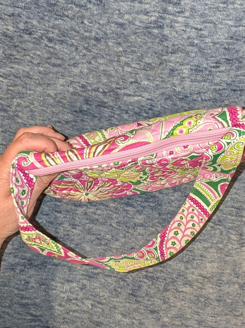 Vera Bradley Pinwheel Pink & Green Paisley Shoulder Bag - Picture 5 of 7